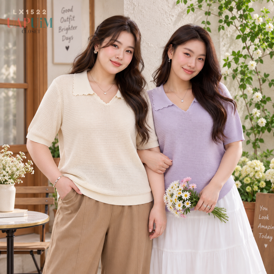 LX1522 เสื้อถักไหมพรมแบบบาง