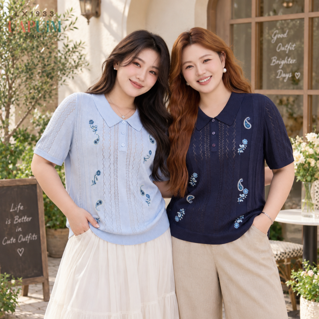 LX1933 เสื้อโปโลถักแขนสั้น