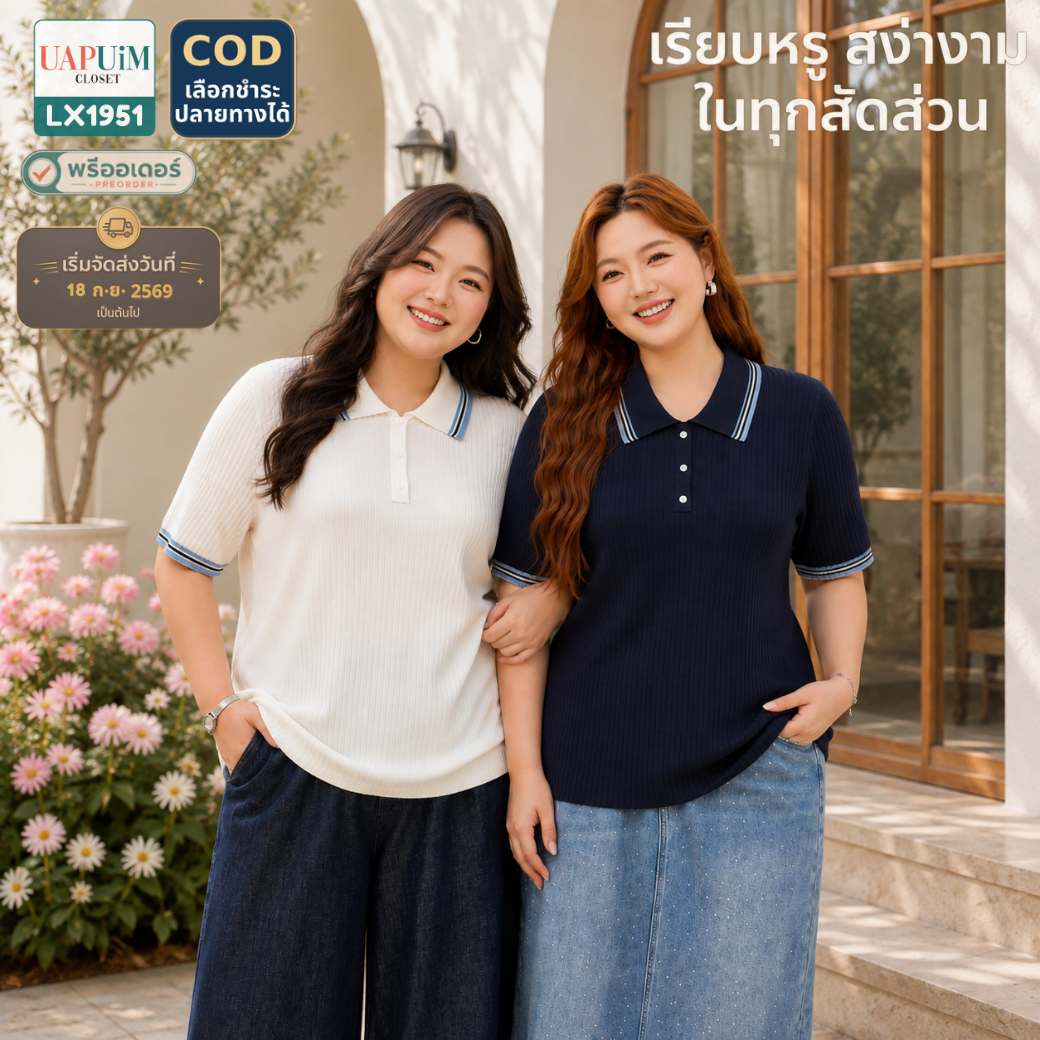 LX1951 เสื้อโปโลถักแขนสั้น