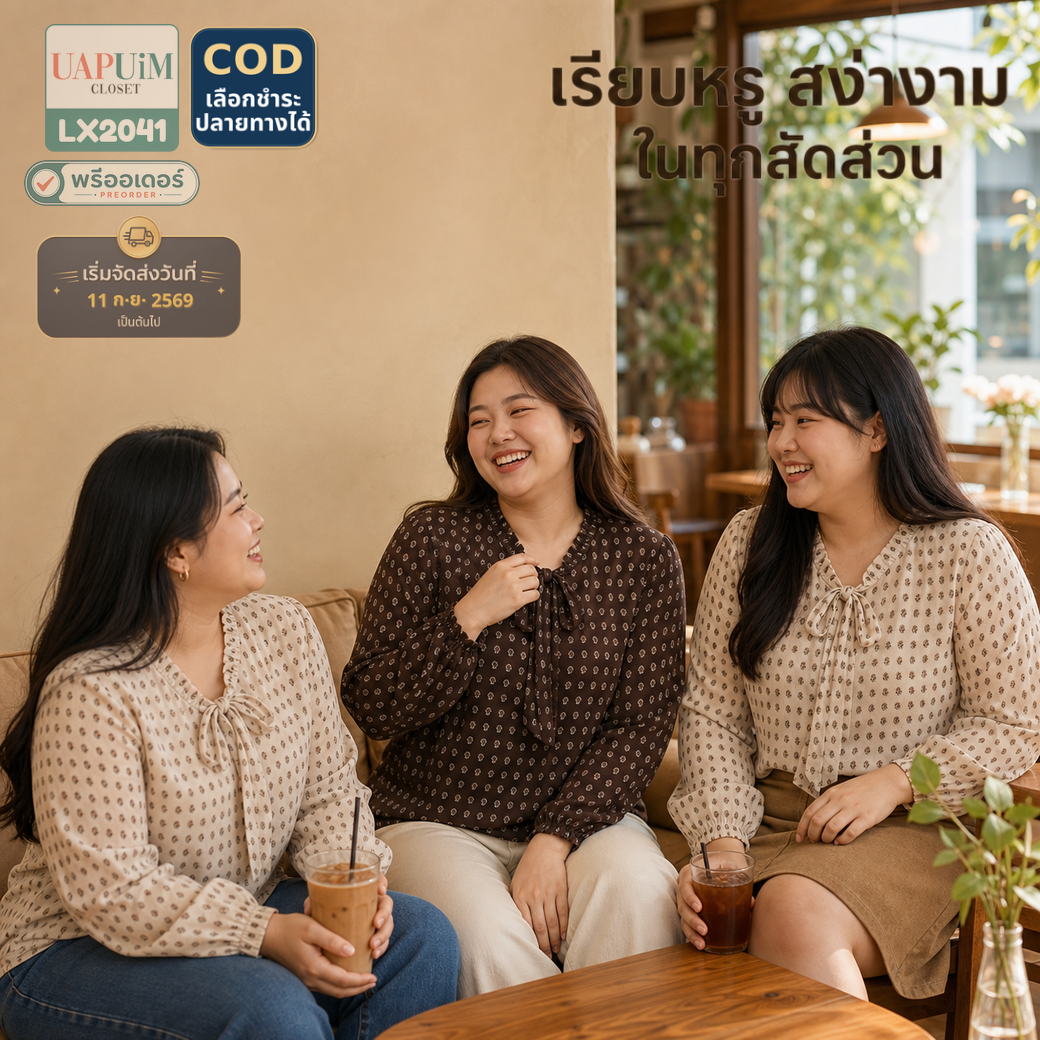 LX2041 เสื้อชีฟองพิมพ์ลายเพสลีย์