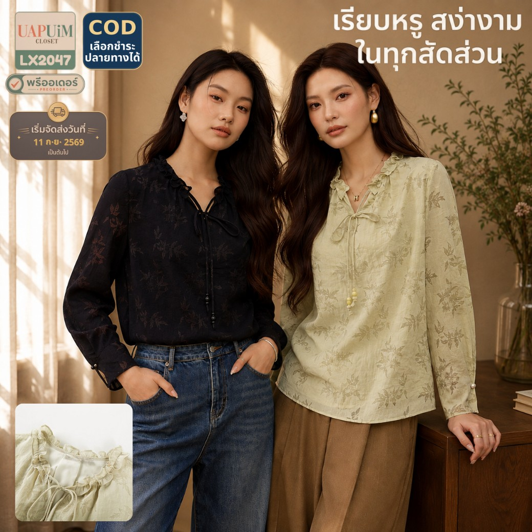 LX2047 เสื้อแขนยาวทรงสวย