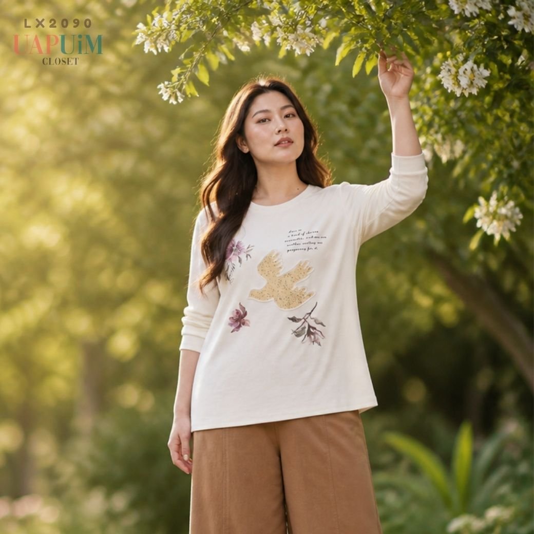 LX2090 เสื้อยืดคอกลมแขนยาว